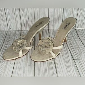 Pelle Moda Leather Slip On Sandal Heel Size 8M
